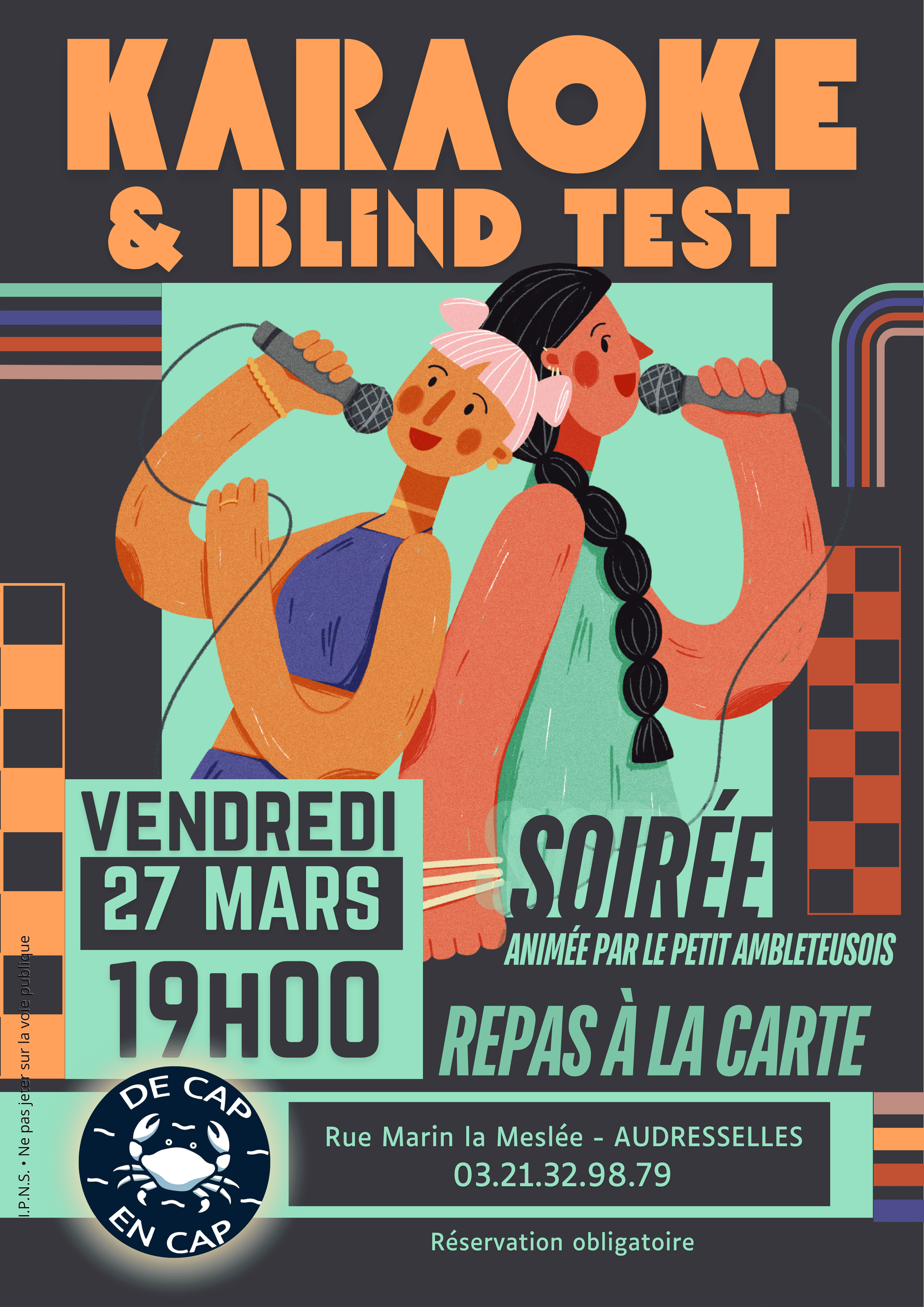Affiche de l’événement Karaoké De Cap en Cap — Mars 2026